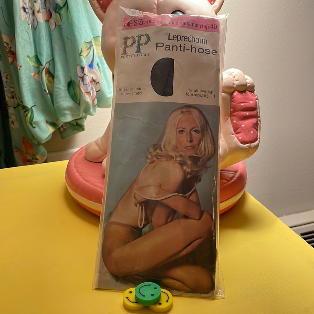 Vintage Pretty Polly Pantihose/Pantyhose Charcoal One Size 1960s/70s 🕺🏼